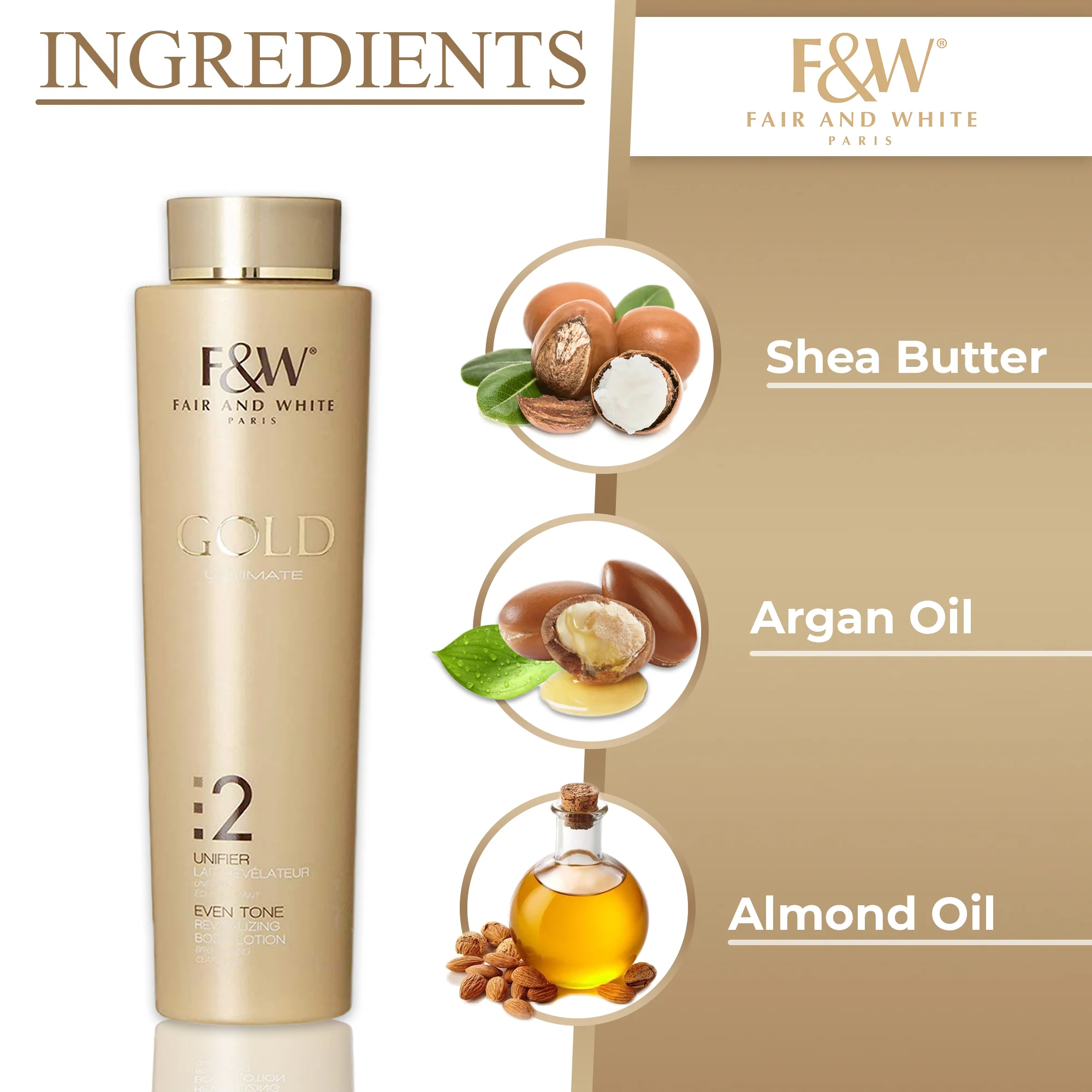 Fair & White 2 Gold Revitalizing Body Lotion Flawless Skin - Image 4