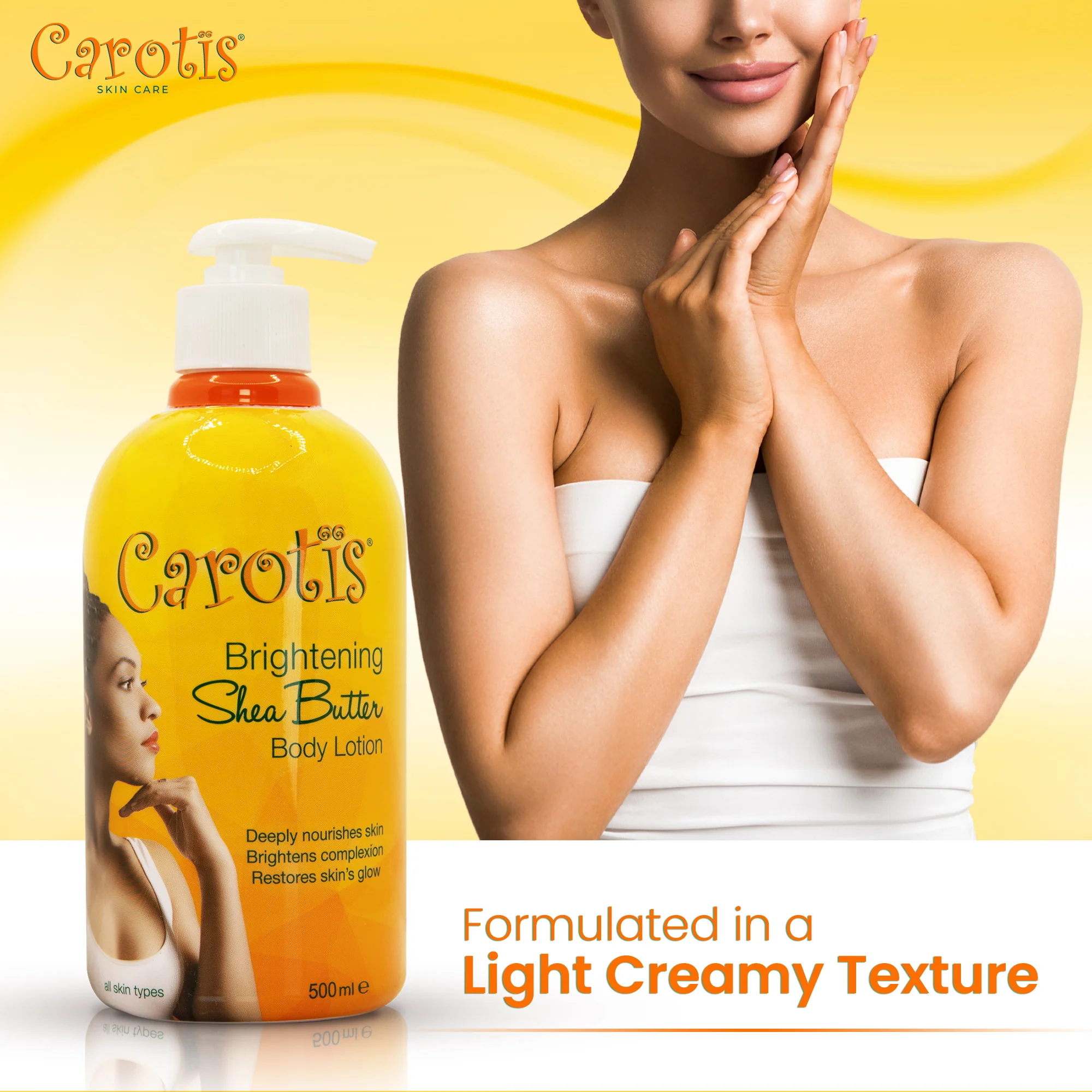 Carotis Brightening Shea Butter Body Lotion With Vitamin A 500ml / 16.9 fl oz - Image 5