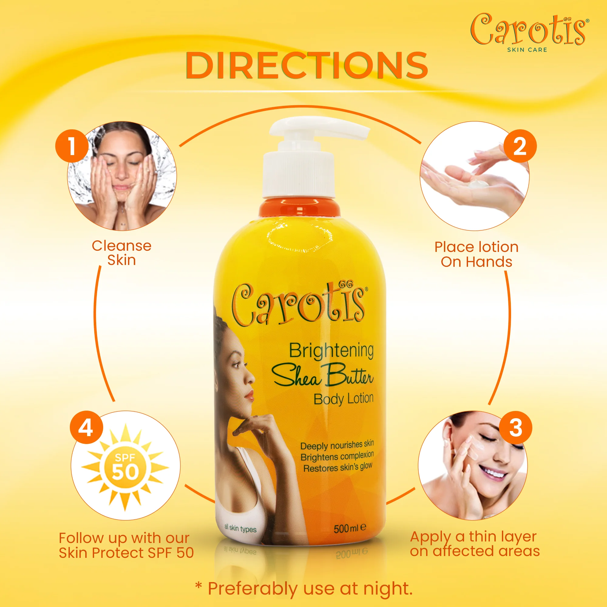 Carotis Brightening Shea Butter Body Lotion With Vitamin A 500ml / 16.9 fl oz - Image 7