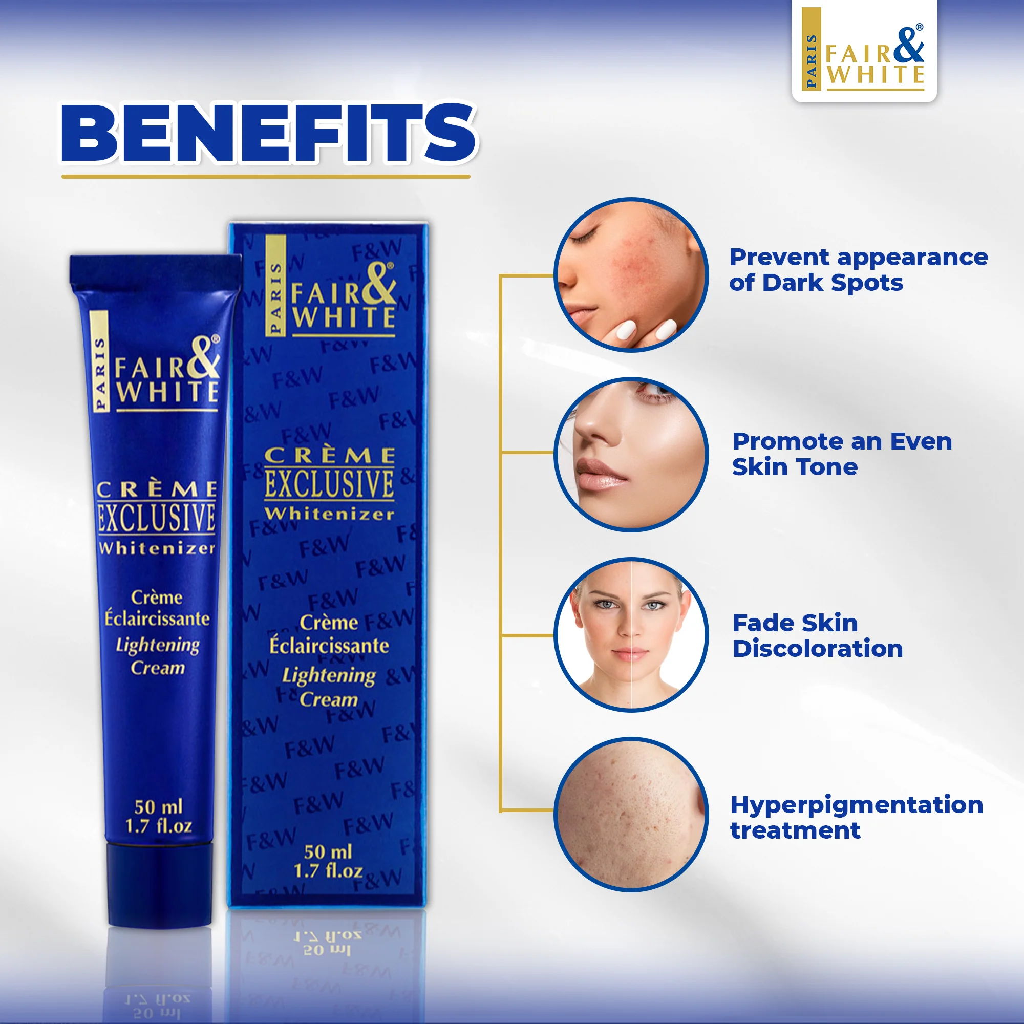 Fair & White Exclusive Whitenizer Cream 50ml / 1.7 fl oz - Image 6