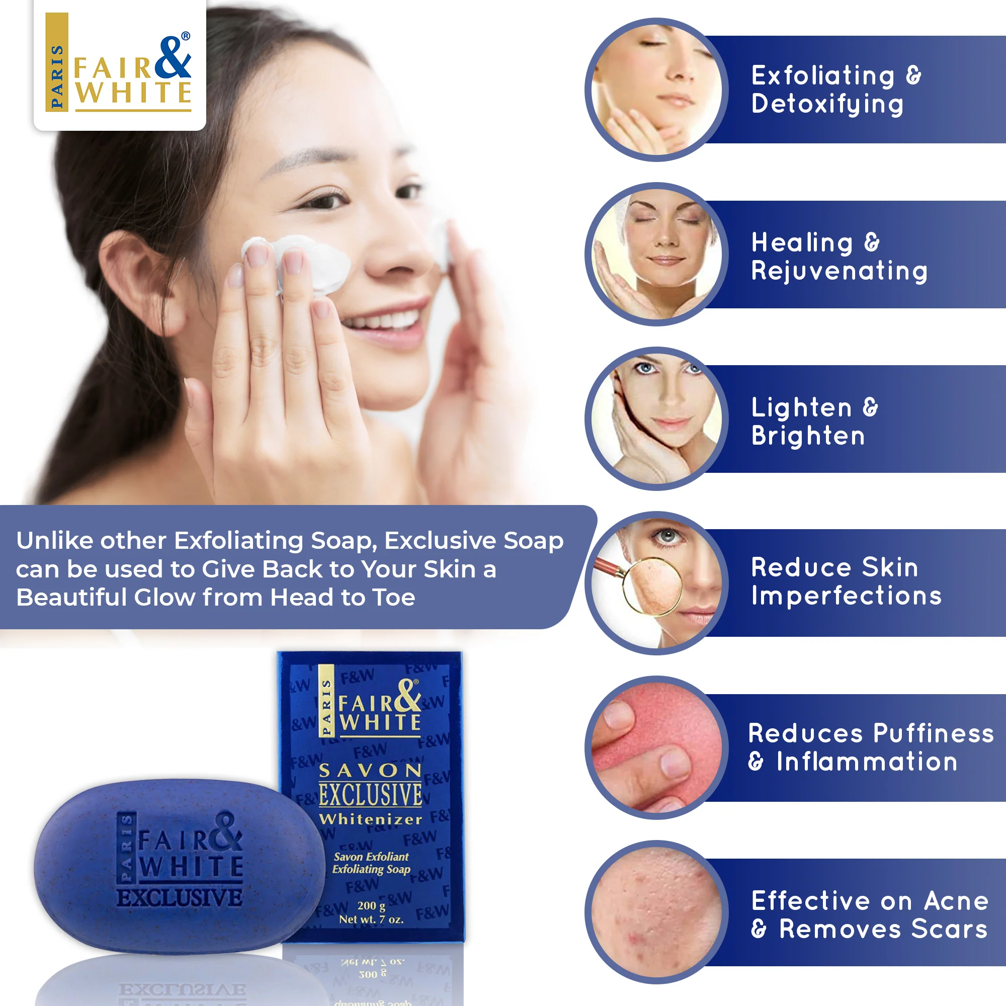 Fair & White Savon Exclusive Whitenizer Exfoliating Soap - Image 5