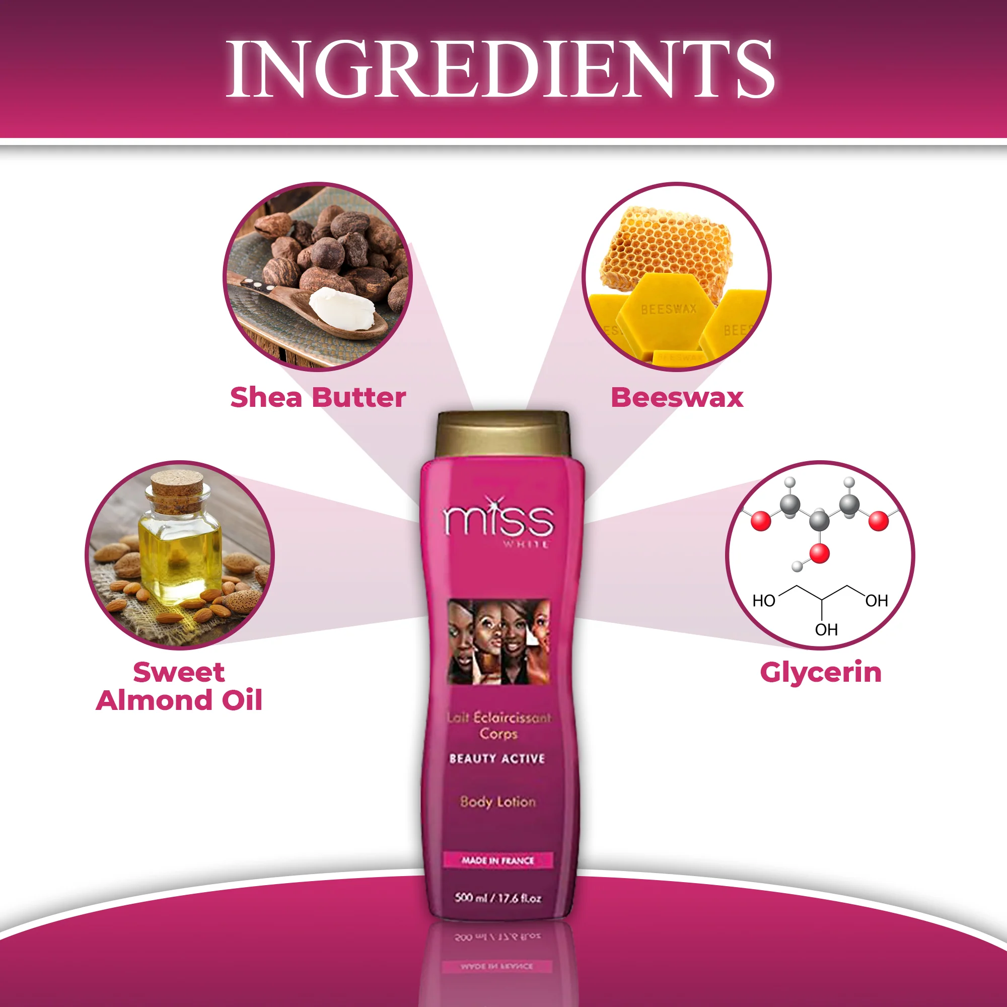 Fair & White Miss White Body Lotion 500ml - Image 3