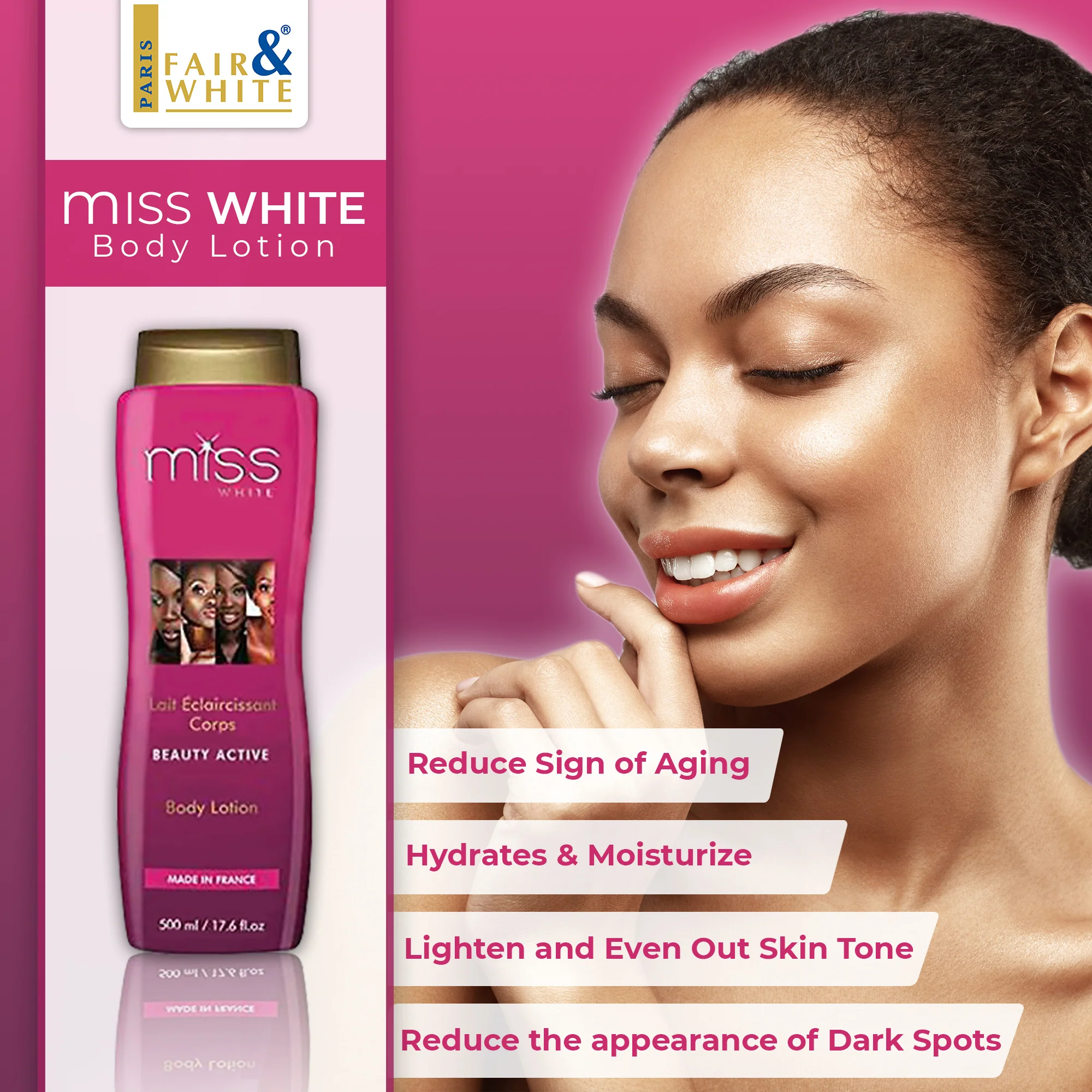 Fair & White Miss White Body Lotion 500ml - Image 4