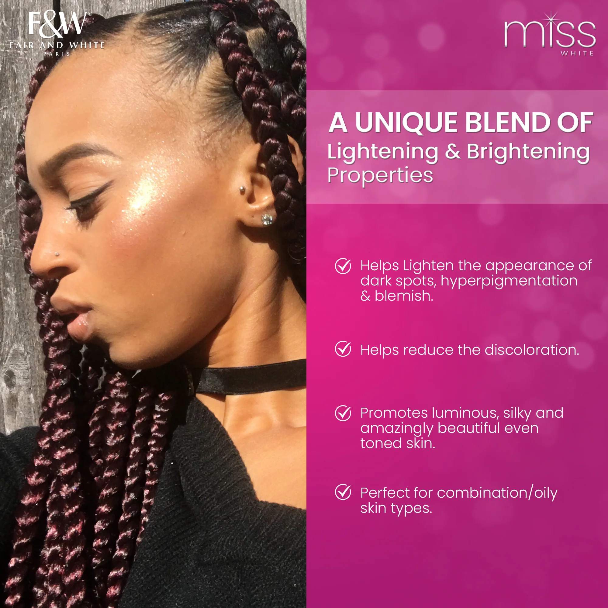 Fair & White Miss White Beauty Active Brightening Serum - Shining Skin - 30ml / 1.01 fl oz - Image 4