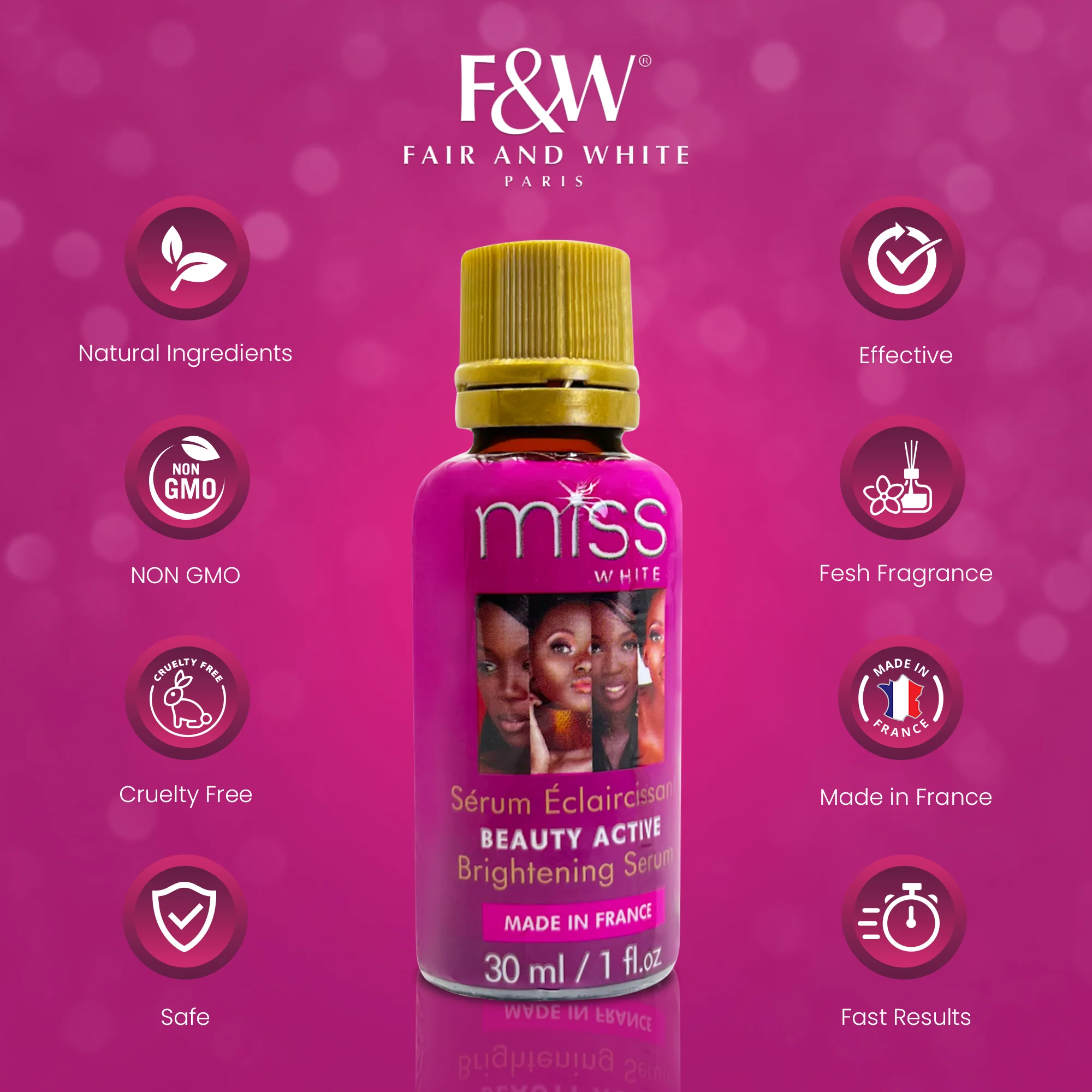 Fair & White Miss White Beauty Active Brightening Serum - Shining Skin - 30ml / 1.01 fl oz - Image 7