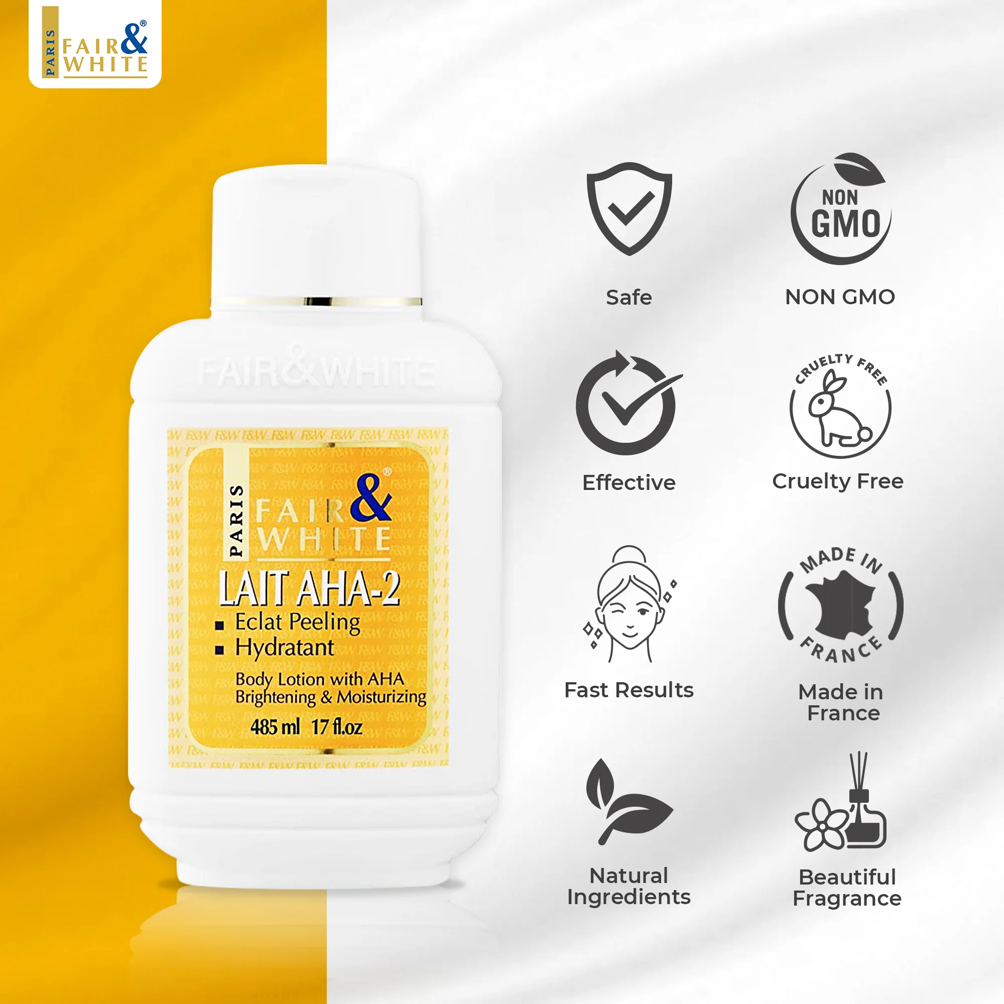 Fair & White Original AHA Body Lotion - 485ml / 17.6 fl oz - Image 3