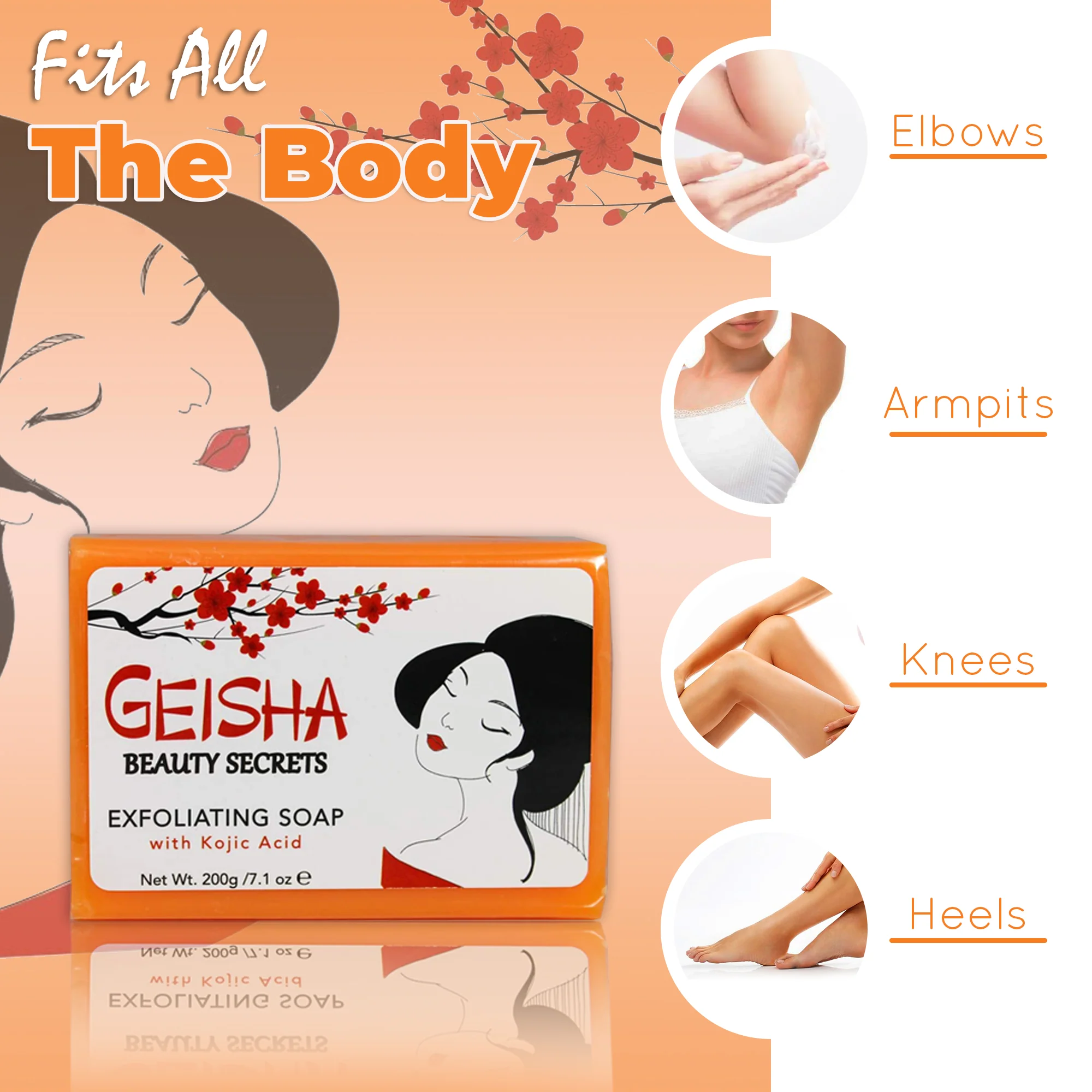 Geisha Beauty Secrets Exfoliating Soap with Kojic Acid - 200g / 7.1 oz - Image 5