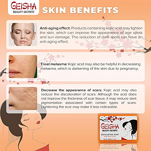 Geisha Beauty Secrets Exfoliating Soap with Kojic Acid - 200g / 7.1 oz - Image 7