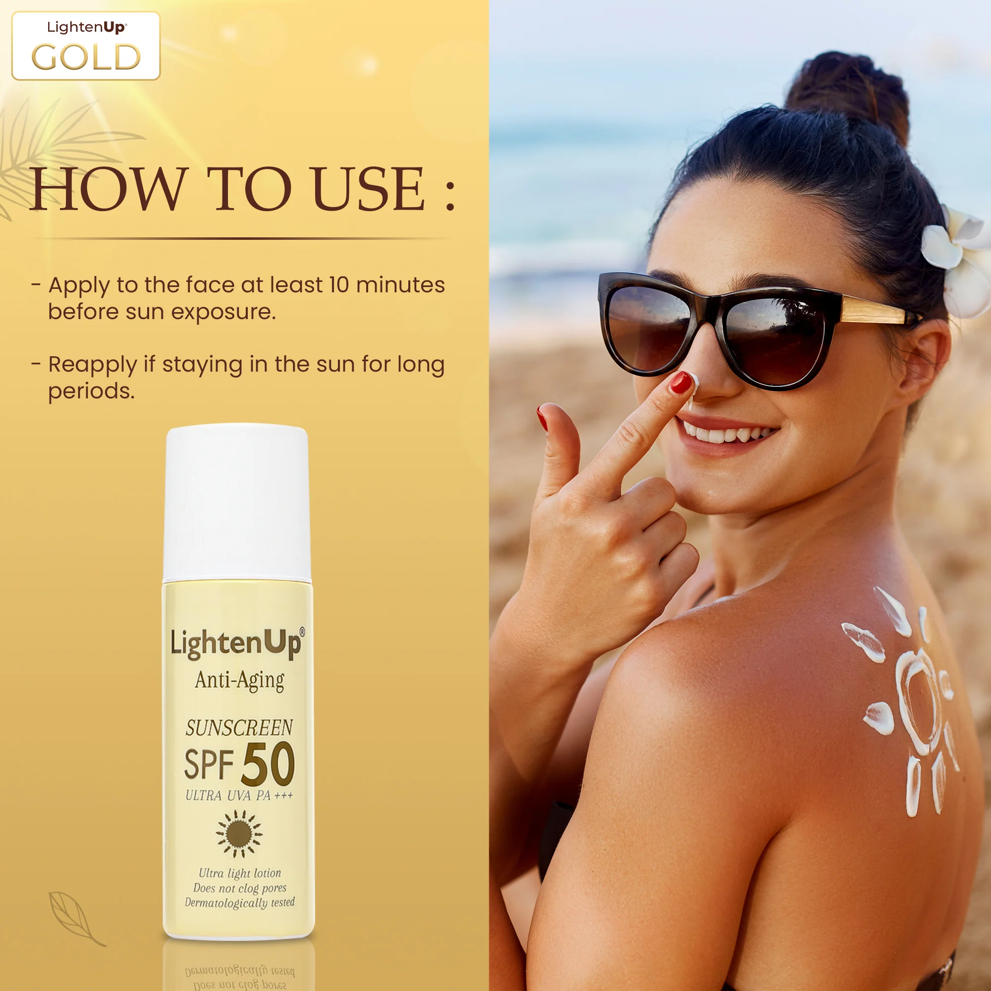LightenUp Anti-Aging Sunscreen SPF 50 - Image 4