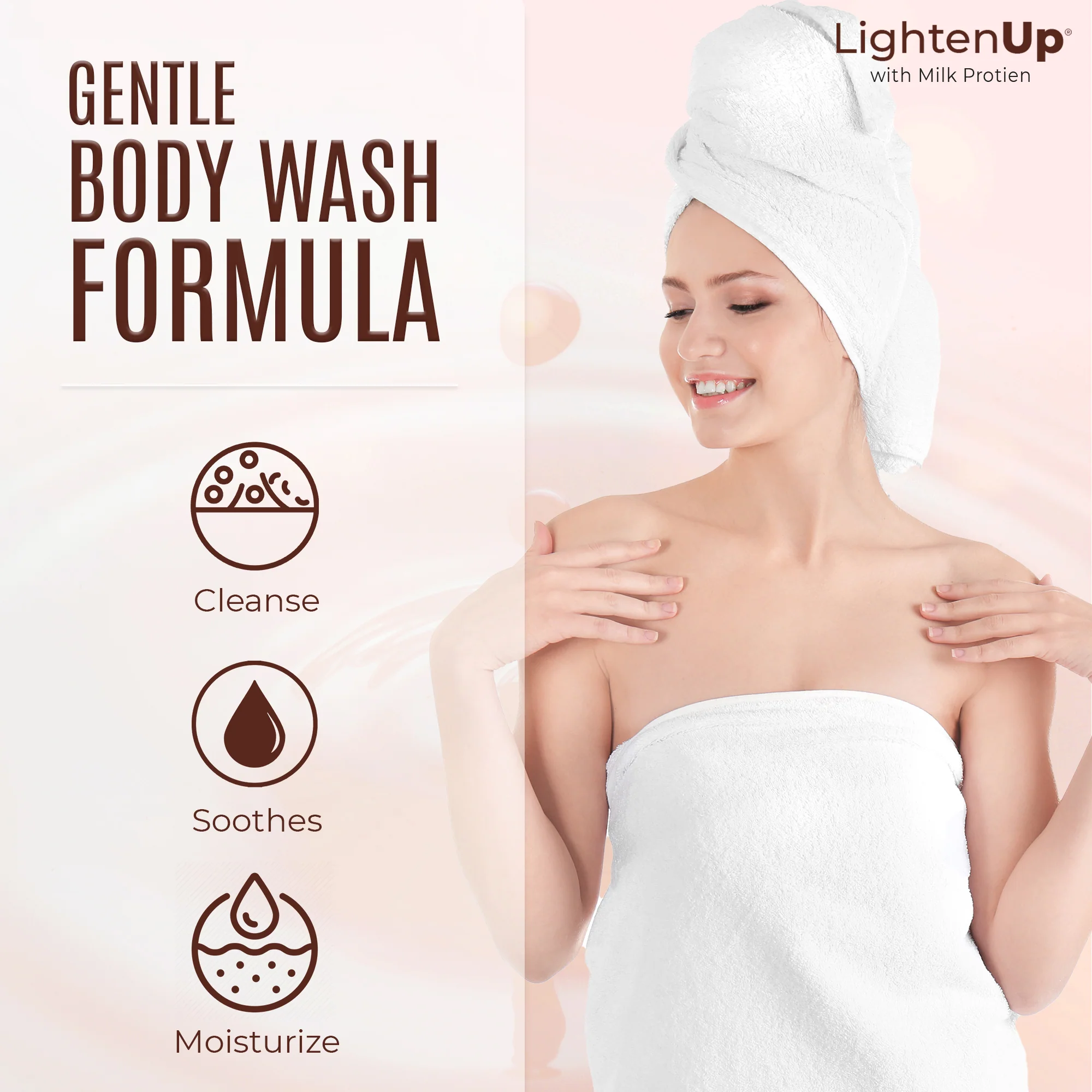 Lightenup Milk Protein Lactic Acid Shea Butter Shower Gel - 1000ml - Image 5