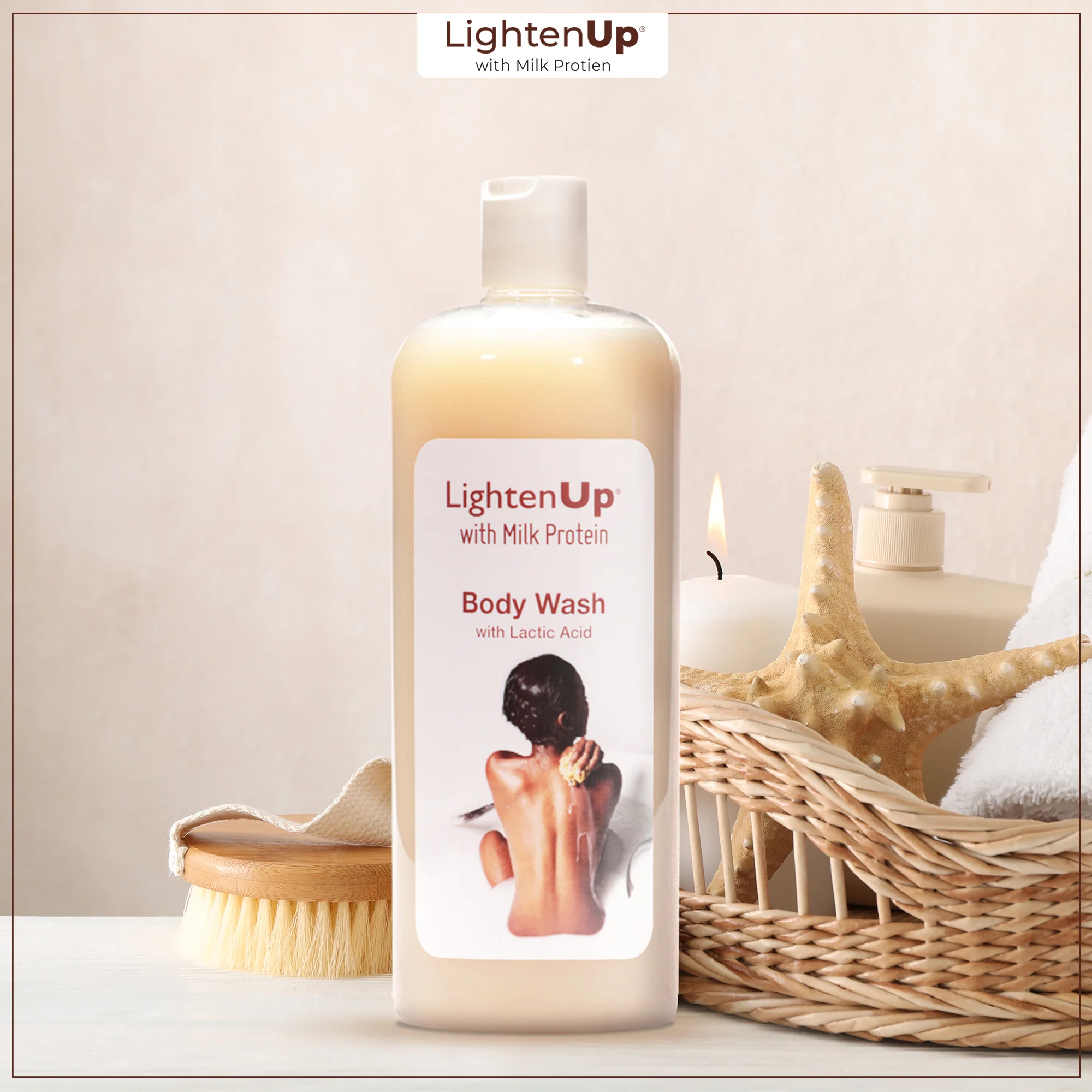 Lightenup Milk Protein Lactic Acid Shea Butter Shower Gel - 1000ml - Image 7