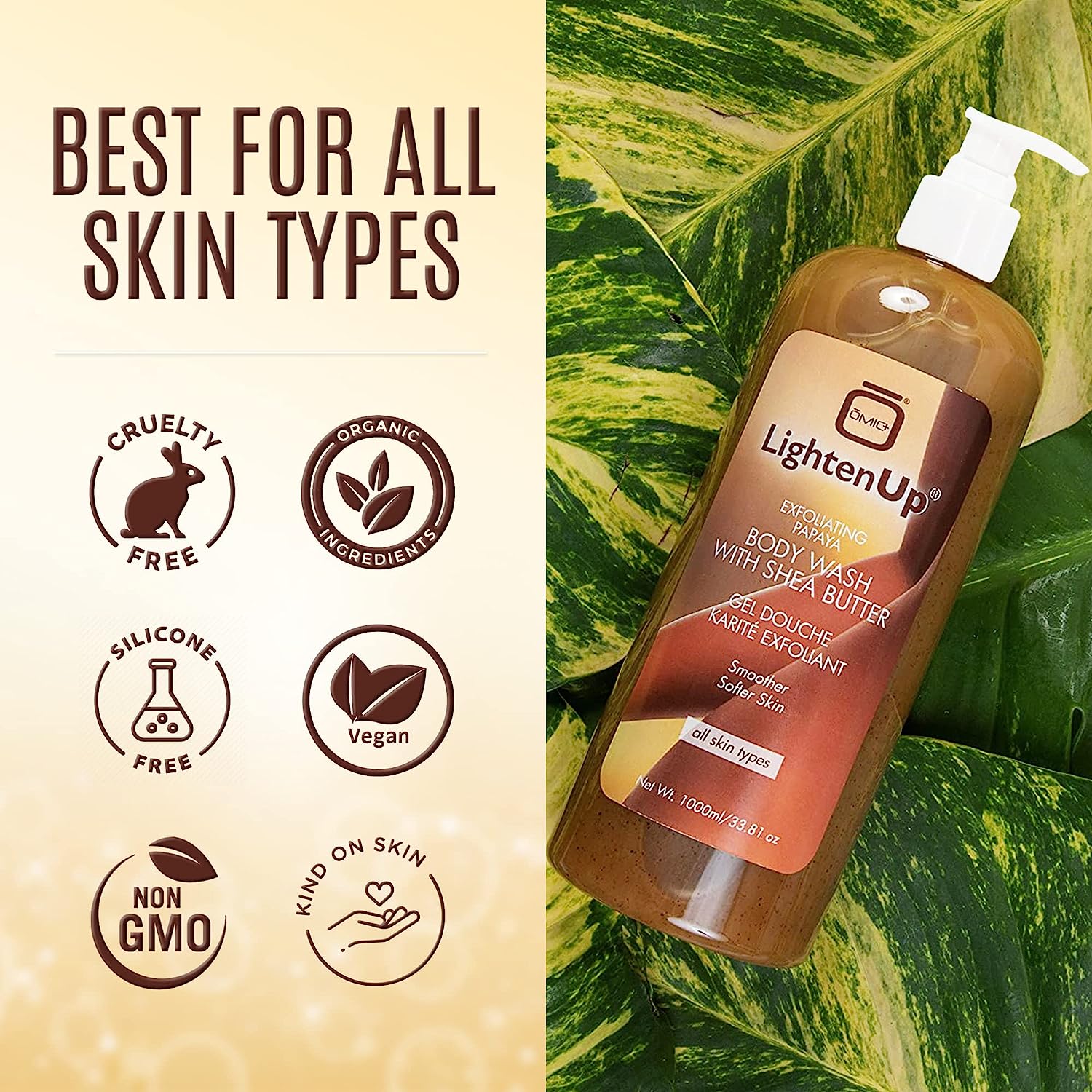 LightenUp Plus Exfoliating Papaya Body Wash With Shea Butter 1000ml / 33.81 fl oz - Image 7