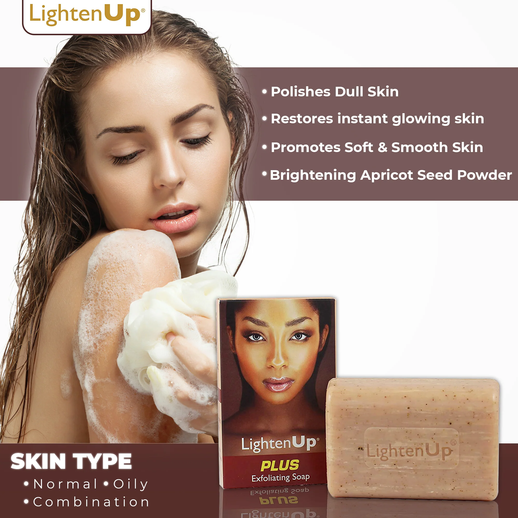 LightenUp Plus Shea Butter Exfoliating Soap 200g / 7.1 fl oz - Image 5