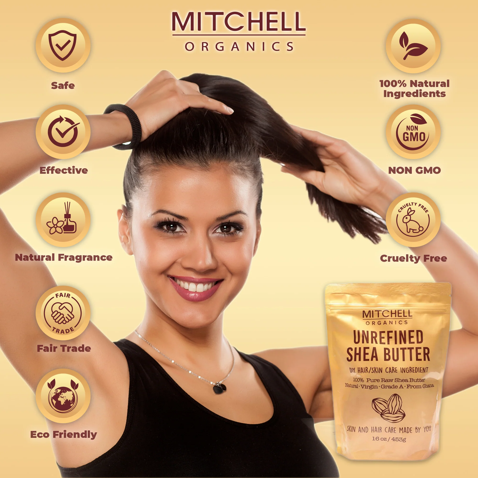 Mitchell Organics Unrefined Shea Butter Bar 16oz - Image 4