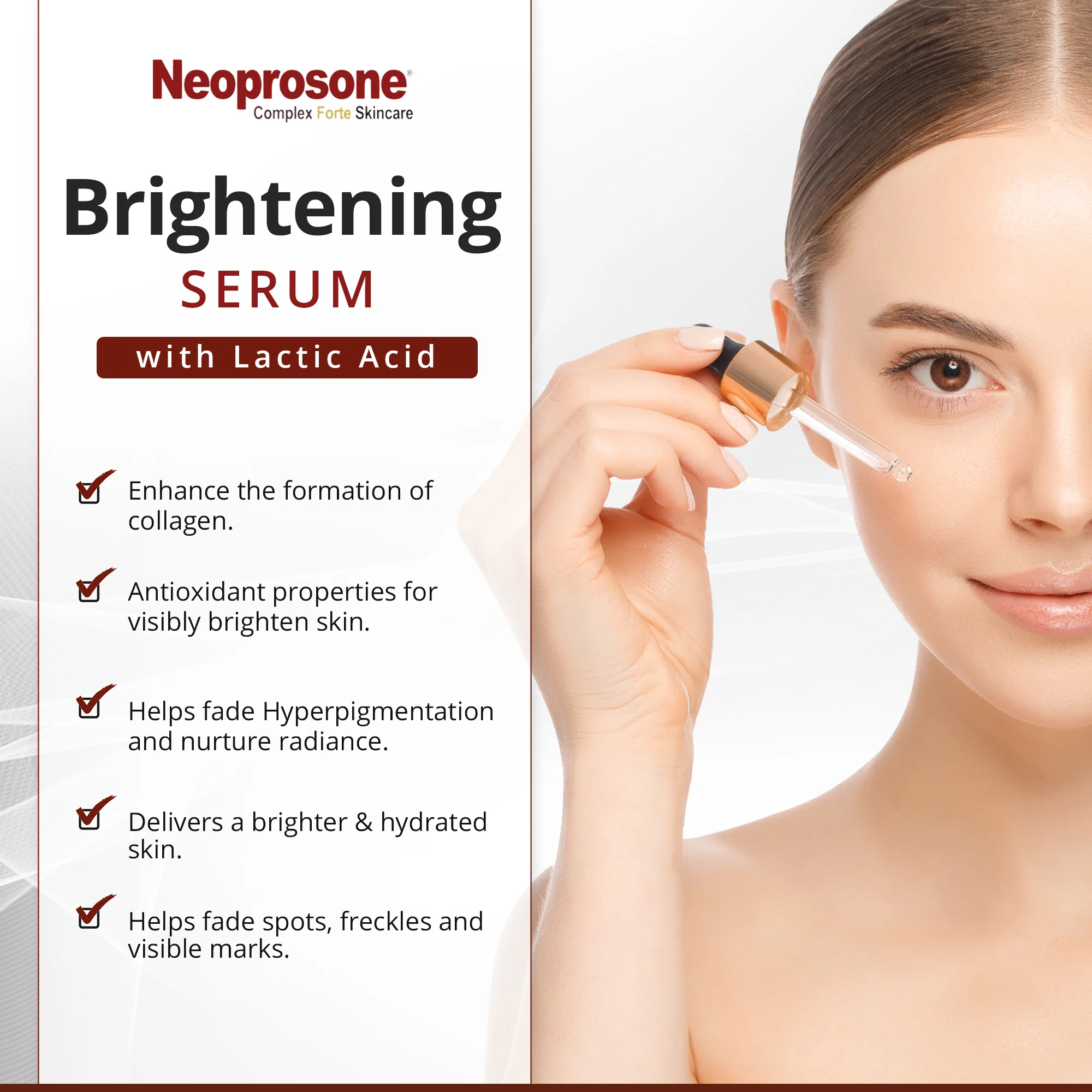Neoprosone Brightening Serum - For Clear Skin - 30 ml / 1 oz - Image 3