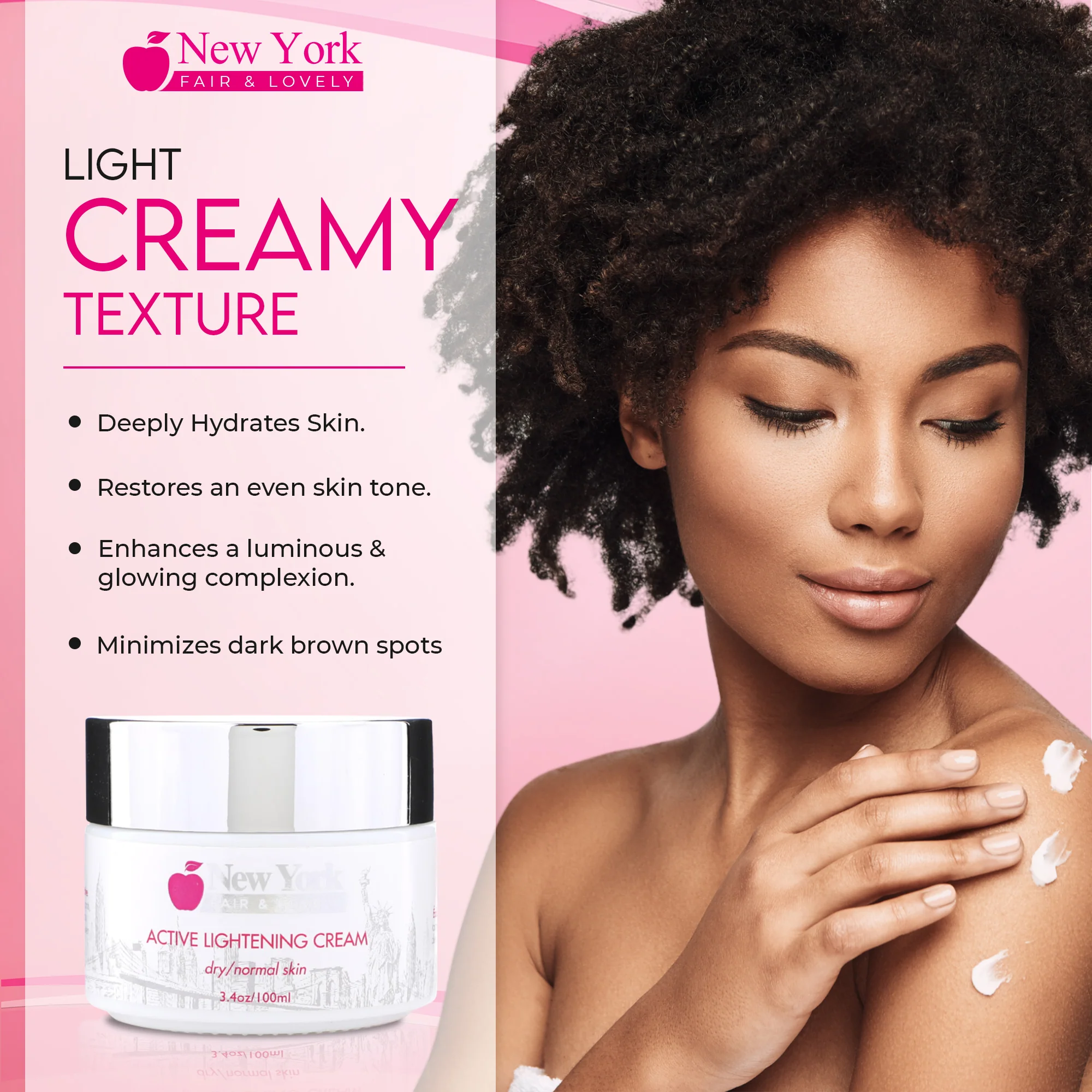 New York Fair & Lovely Active Brightening Cream - 100ml / 3.4 Oz - Image 3