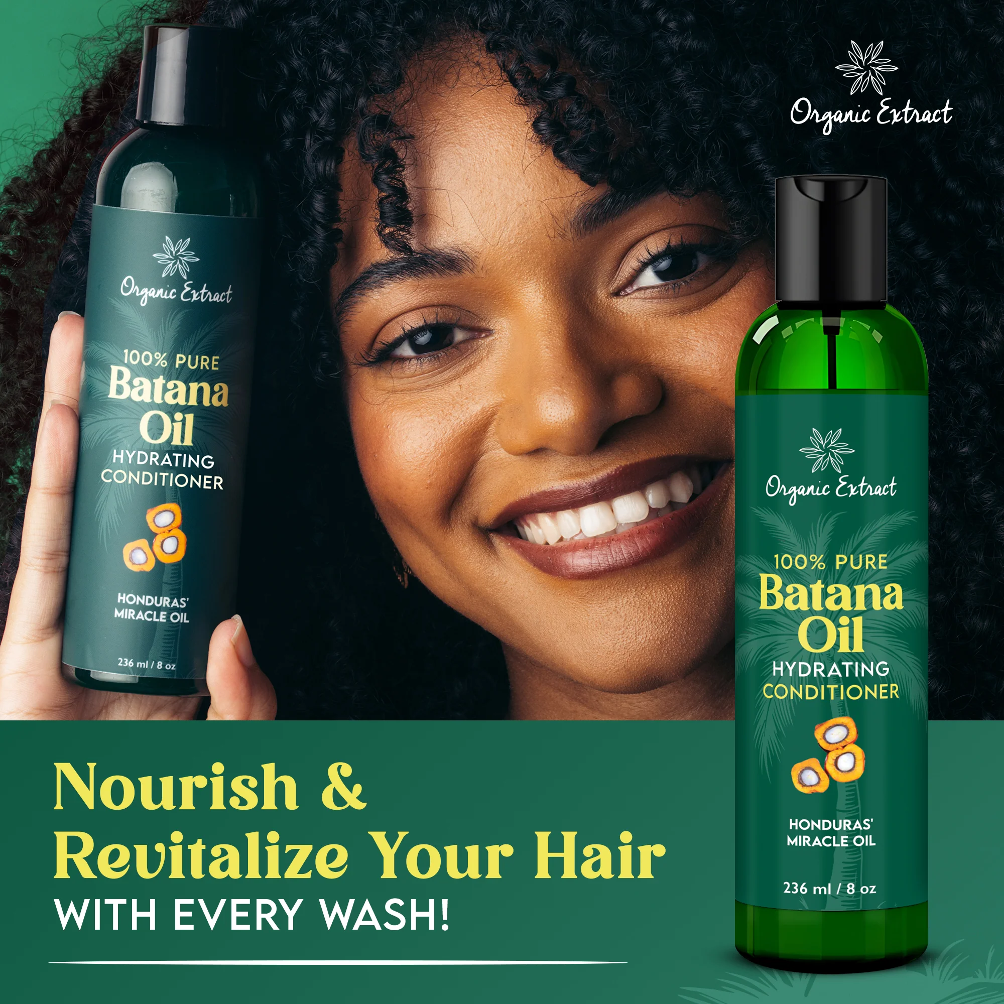 Organic Extract Batana Oil Hair Conditioner 8 oz/ 236ml - Image 3