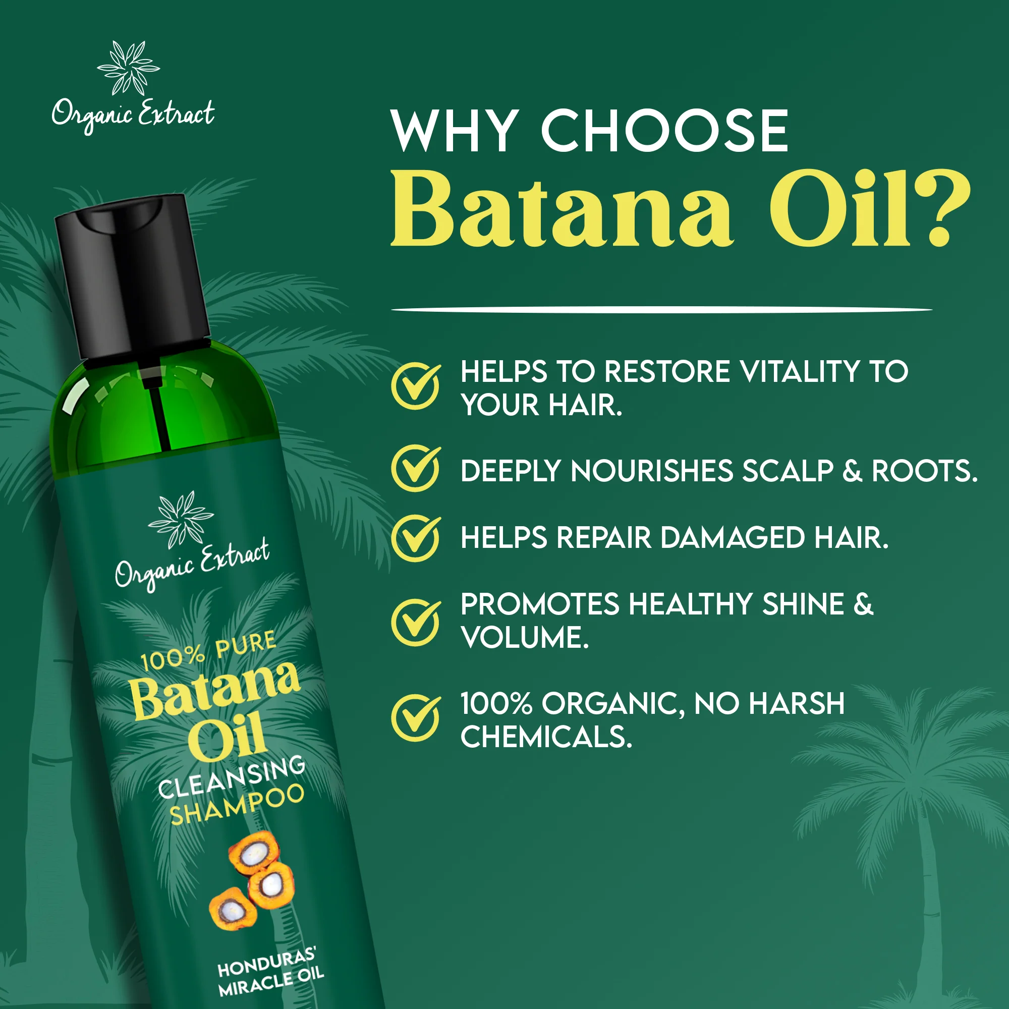 Organic Extract Batana Oil Hair Shampoo 8 oz/236ml - Image 5