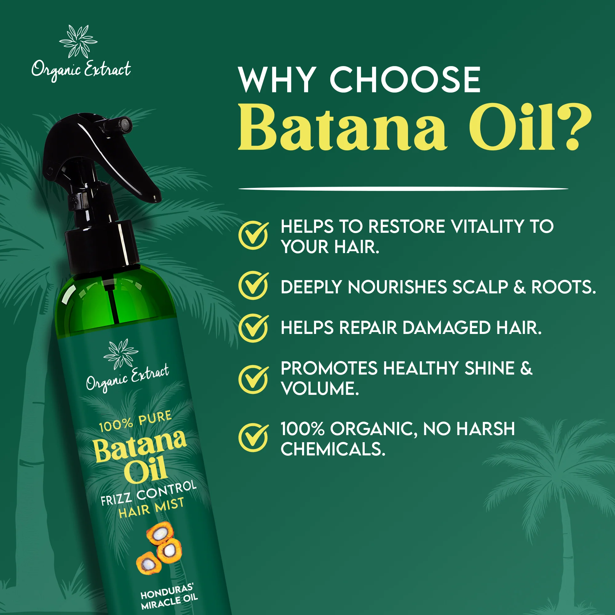 Organic Extract Batana Oil Stimulating Leave in Hair Growth Mist 8 oz / 236ml - Image 5