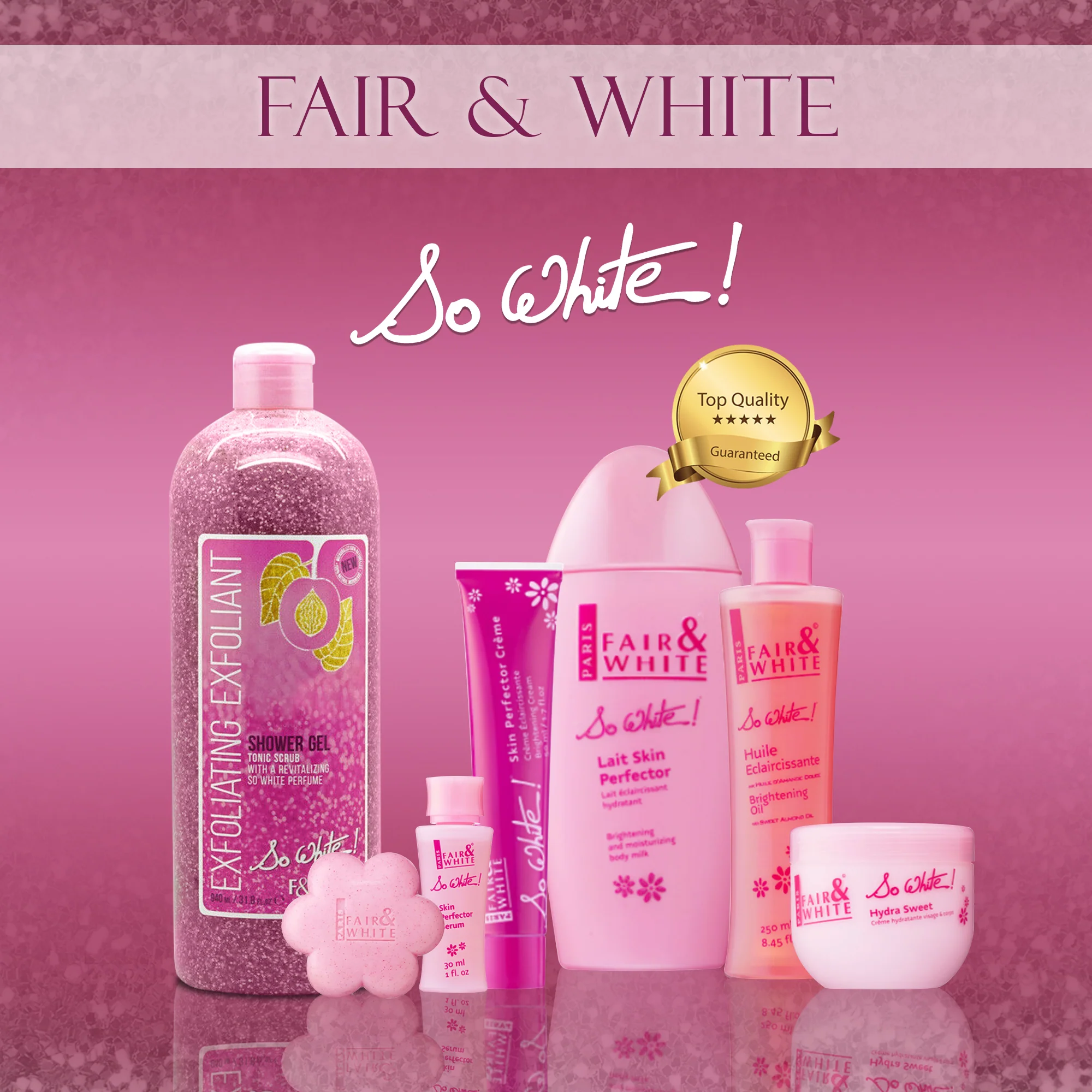 Fair And White So White Exfoliating Shower Gel With Tonic Scrub 940ml / 31.8 fl oz - Image 5