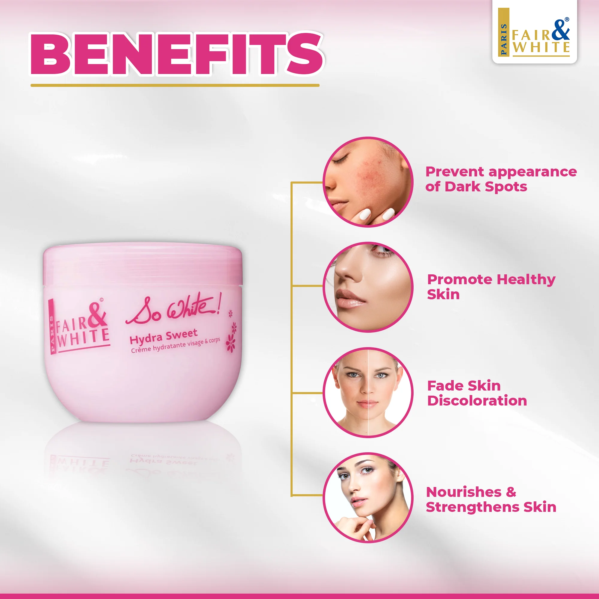 Fair And White So White Hydra Sweet Moisturizing Cream 400ml / 13.5 fl oz - Image 9